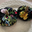 Bright floral satin feel pumpkin pair 