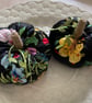 Bright floral satin feel pumpkin pair 