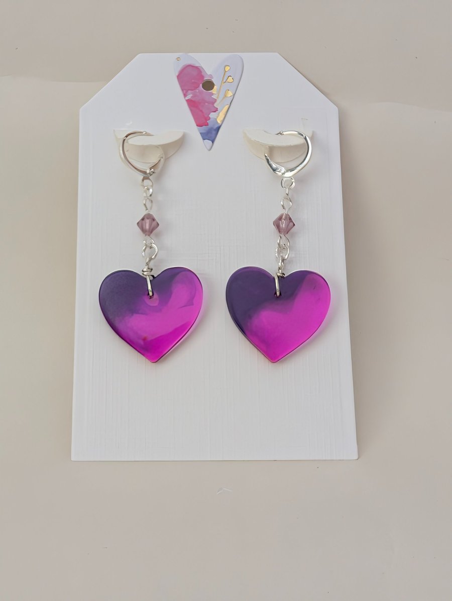 Heart Shaped Resin Earrings