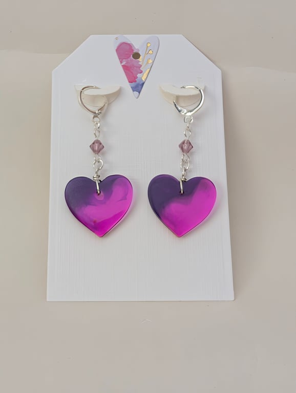 Heart Shaped Resin Earrings
