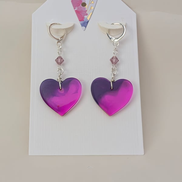 Heart Shaped Resin Earrings