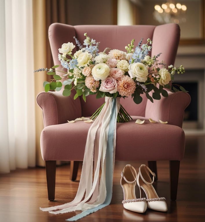 Hand-Dyed Soft Blush Pink Silk Ribbon: Bridal Bouquet, Stationery, Cake Decor