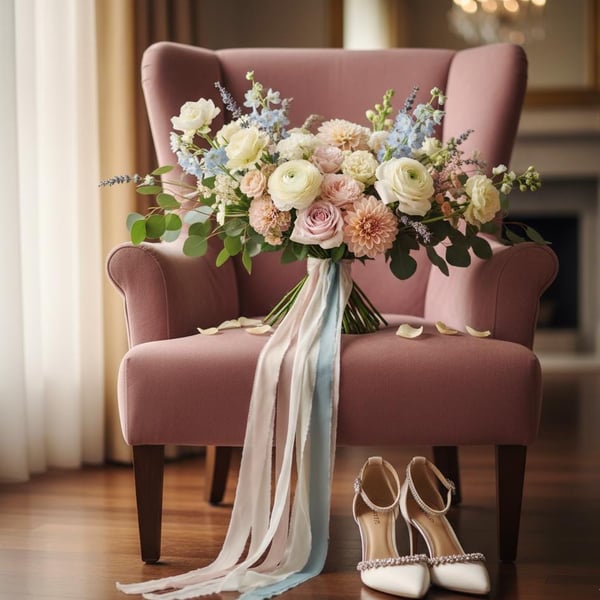 Hand-Dyed Soft Blush Pink Silk Ribbon: Bridal Bouquet, Stationery, Cake Decor