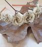 Vintage Sheet Music Origami Rose Crown: Eco-Friendly Bridal Hair Accessory