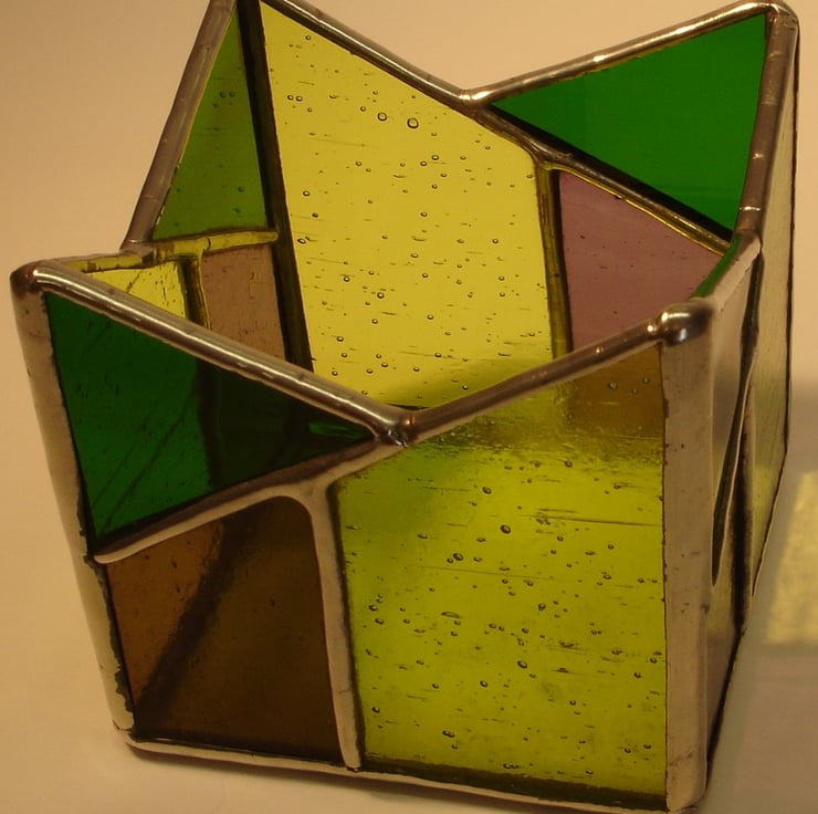 Stained Glass Tea Light Holder Folksy