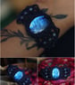 Macrame withnatural stones Labradorite bracelet in navy.