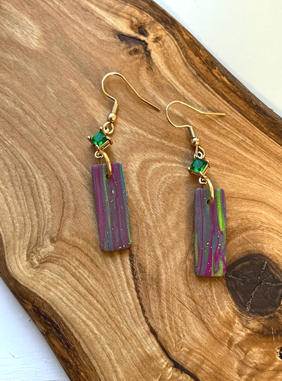 Mixed Pink and Green Dangles