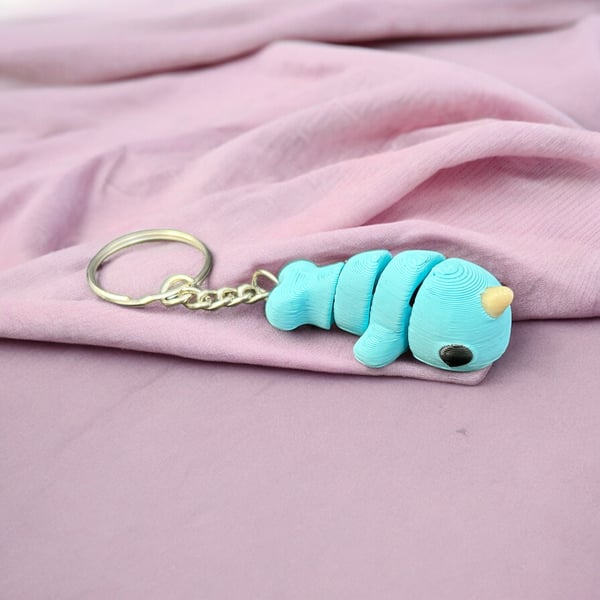 Baby Narwhal Keychain 3D Printed Keyring Cute Whale