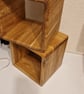 Solid Oak Cube Shelf – Handmade 25x25cm Wooden Storage Cube x1
