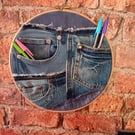 Handmade Denim Pocket Wall Hanging - Large