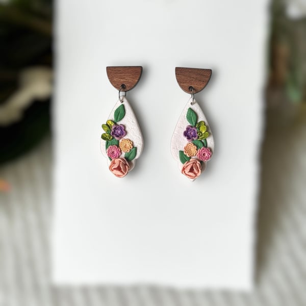 Flower Meadow Polymer Clay Earrings