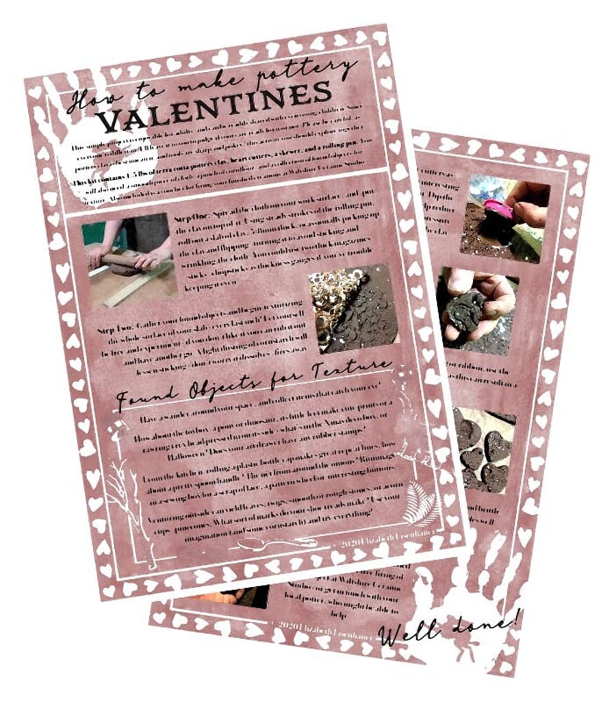 How to Make Clay Valentines Instruction Sheet