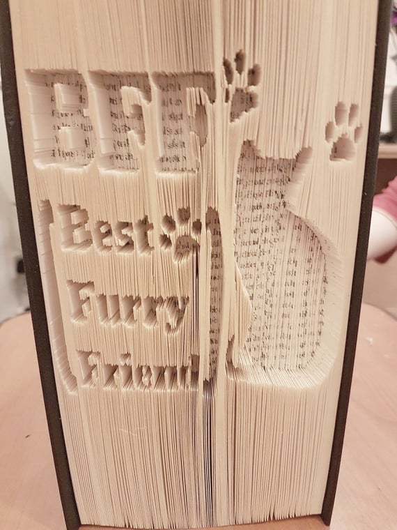 BFF (Best Furry Friend) Cat CUT & FOLD Book Folding Pattern - EMAILED PDF PATTER