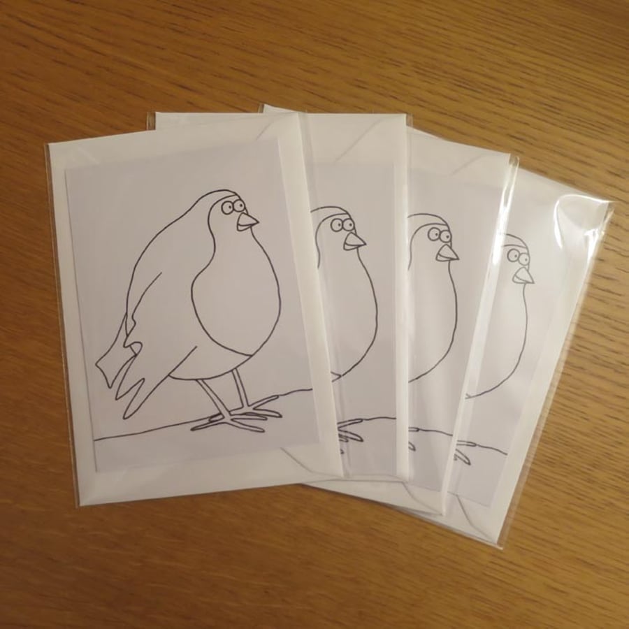Colour-me-in Robin Cards