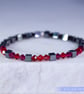 Swarovski and Hematite stretch beaded bracelet red pink black - Image 5