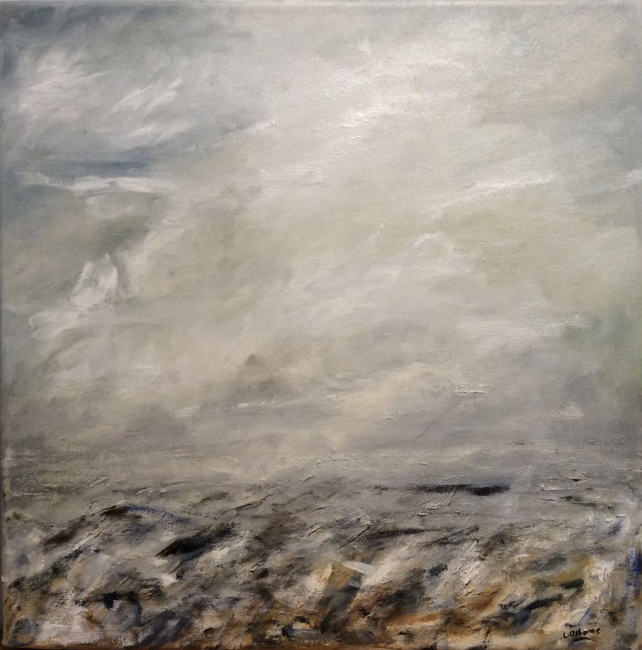Seascape III - acrylic painting of sea and sand