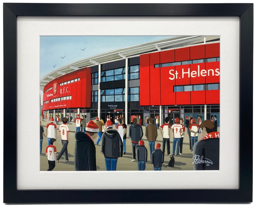 St Helens RFC, Totally Wicked Stadium, High Quality Framed Rugby Art Print.