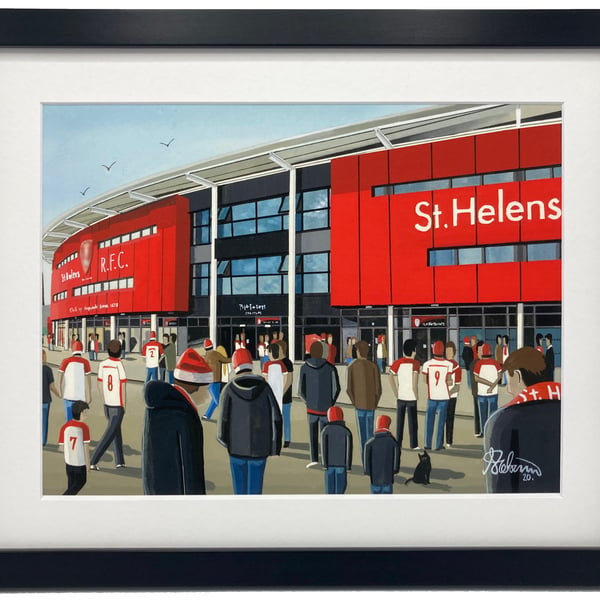 St Helens RFC, Totally Wicked Stadium, High Quality Framed Rugby Art Print.