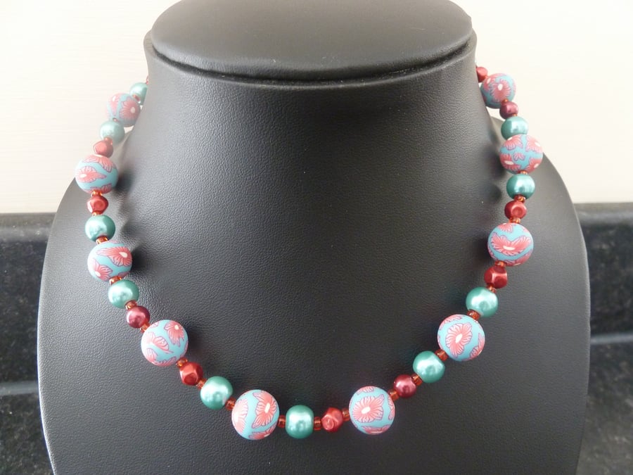 polymer clay necklace