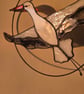 Handcrafted Stained Glass White Stork Hanging Artisan Decoration - Image 5