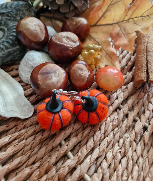 Harvest Witch Pumpkin Earrings