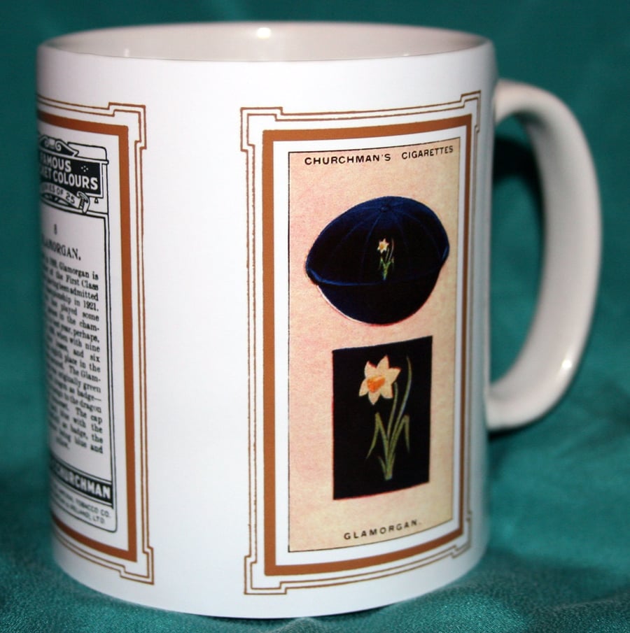 Cricket mug Glamorgan 1928 cricket colours vintage design mug