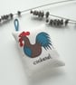 freehand embroidered cockerel lavender bag sachet hanging decoration  - Image 2
