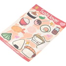 Sushi sticker sheet hand drawn sticker page 