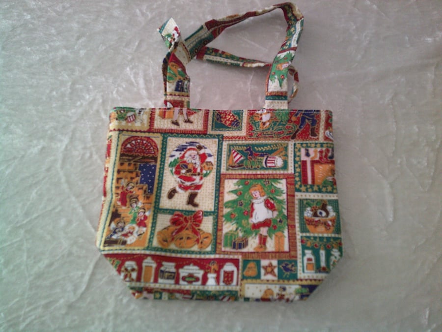 Christmas Themed Squares Small Gift Bag
