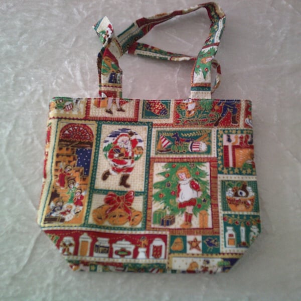 Christmas Themed Squares Small Gift Bag