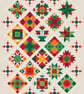 043E - Shaker Patchwork Large Christmas Quilt on Oatmeal - Cross Stitch Pattern - Image 1