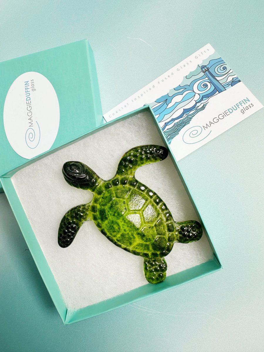 Fused Glass Small Green Sea Turtle 