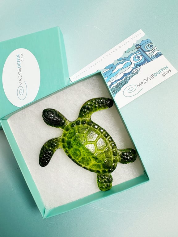 Fused Glass Small Green Sea Turtle 