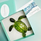 Fused Glass Small Green Sea Turtle 