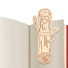 Tree Bookmark with Personalise Initials Anniversary Gift Christmas Couple Gift