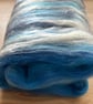Art Batt for Spinning and Felting, Colour: 'Oceans Blue' - Image 9