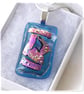 Turquoise Patchwork Dichroic Glass Pendant 196 silver plated chain - Image 2