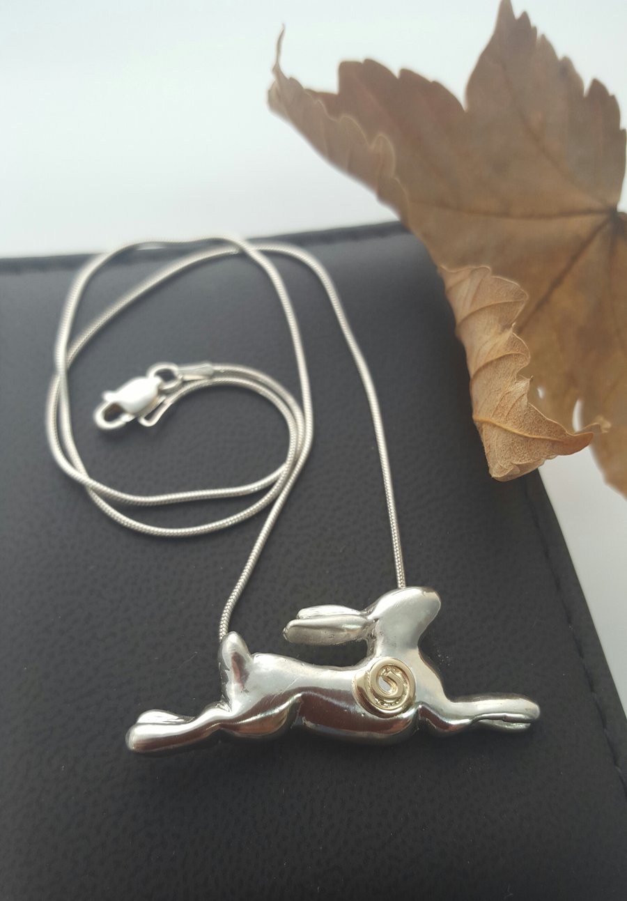 Bornholm Silver and Gold Hare Pendant