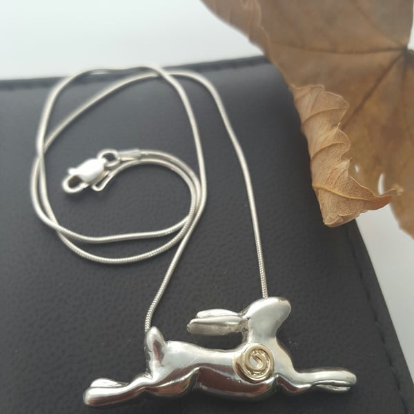 Bornholm Silver and Gold Hare Pendant