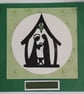 Nativity Christmas card, green