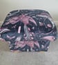 Emma Shipley Audubon Pink Velvet Fabric Storage Footstool Pouffe Ottoman Blue - Image 5