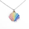 Scallop Shell Necklace. Wooden Pendant. Sterling Silver Seaside Jewellery.