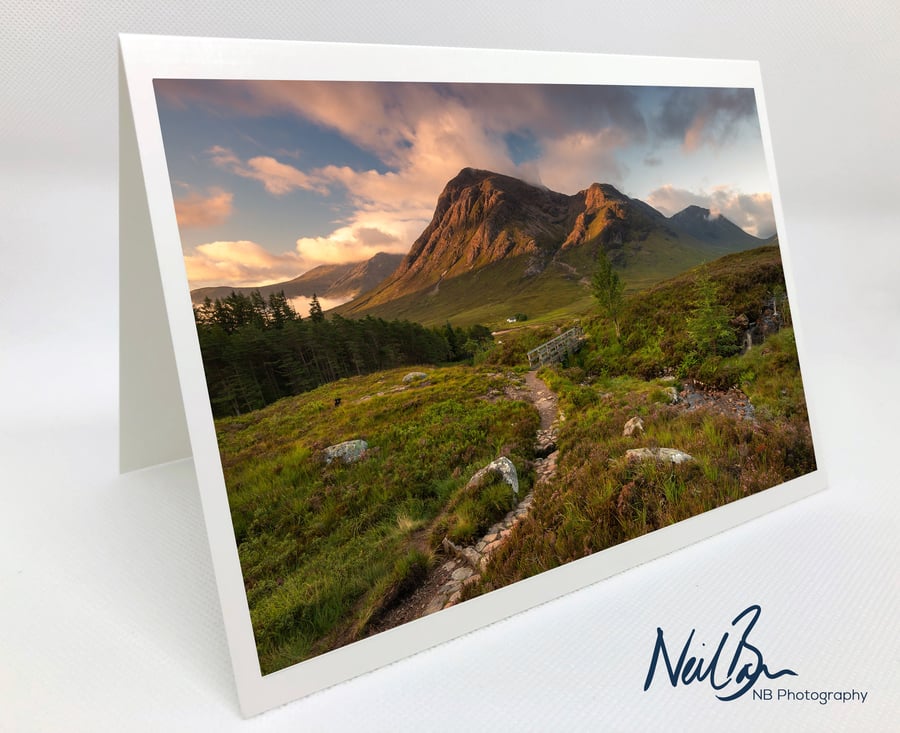 Buachaille Etive Mor from West Highland Way - Greeting Card by Neil Barr