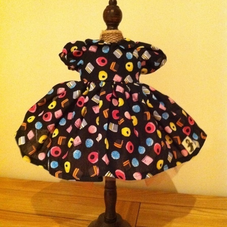 Doll's dress - licquorice allsorts