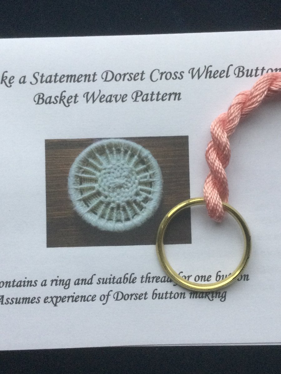Kit to Make a Statement Dorset Button, Basket Weave Design, Coral