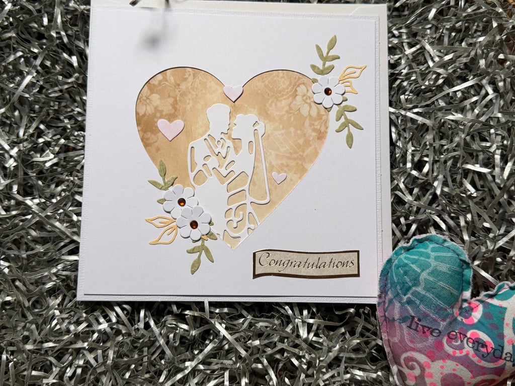 Handmade wedding day card 