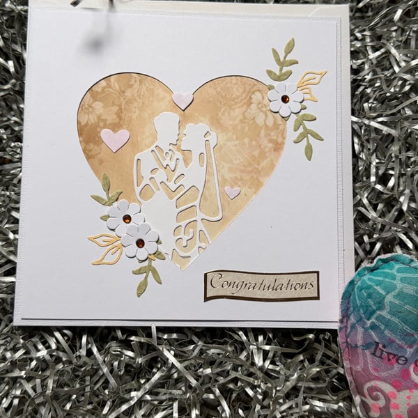 Handmade wedding day card 