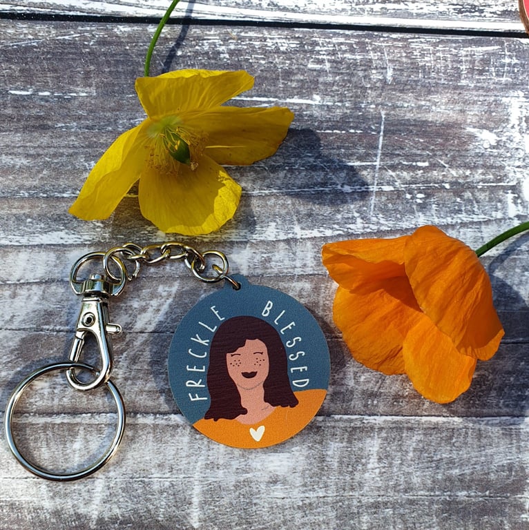 Freckle Blessed Wooden Keyring
