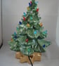 Ceramic Green Glittery Xmas Christmas Tree Table Lamp Light Ornament Decoration. - Image 3