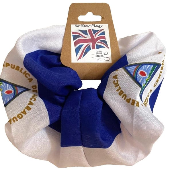 Nicaragua Flag Hair Scrunchie Scrunchies Accessory Ties Elastic